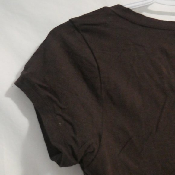 SEDUCTIONS | large | Chocolate Brown V-Neck Tee - Picture 7 of 10